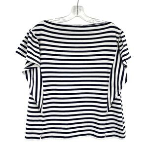 Free Assembly Striped Ruffle Sleeve Cotton Top